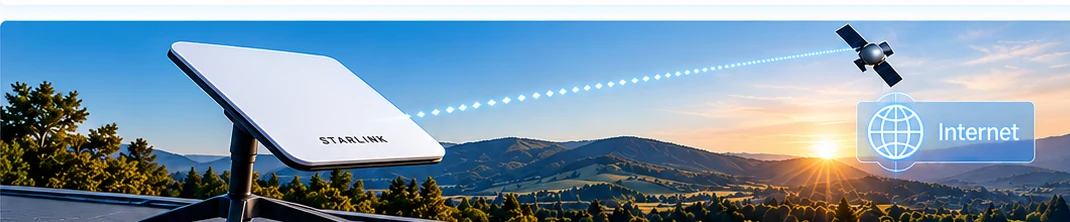 Starlink-Satellitenschüssel für Internetanbindung