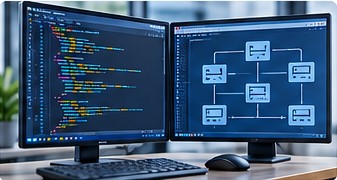 Illustration: Softwareentwicklung und Prozessoptimierung