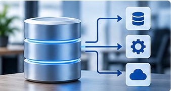 Illustration: Datenbankentwicklung und Anbindung an externe Systeme