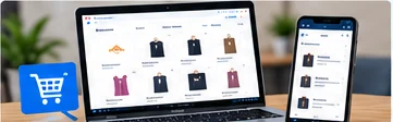 Onlineshop auf Laptop und Smartphone